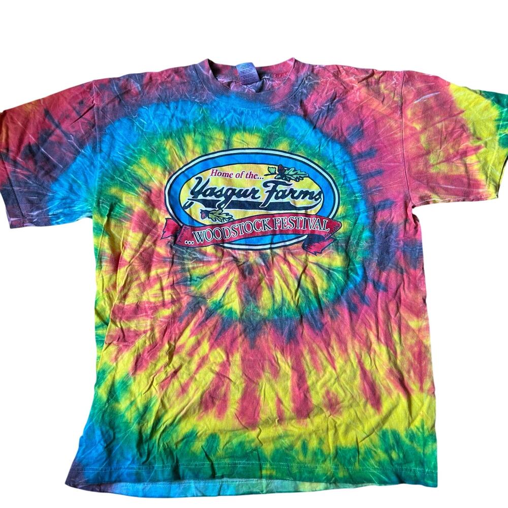 90’s single stitch Yogurt farm Woodstock festival vintage tie-dye T-shirt XL